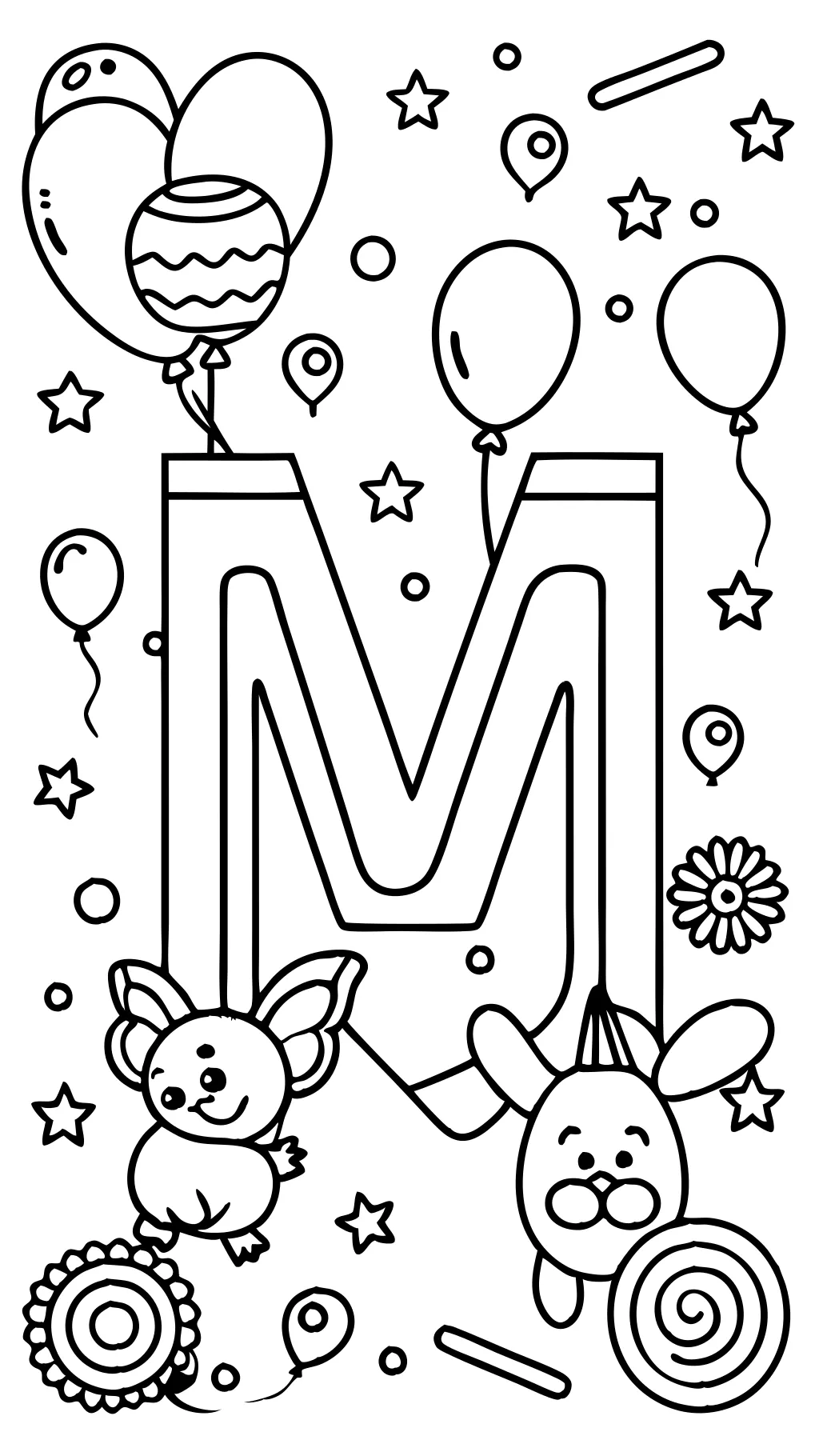 m coloriage de lettre